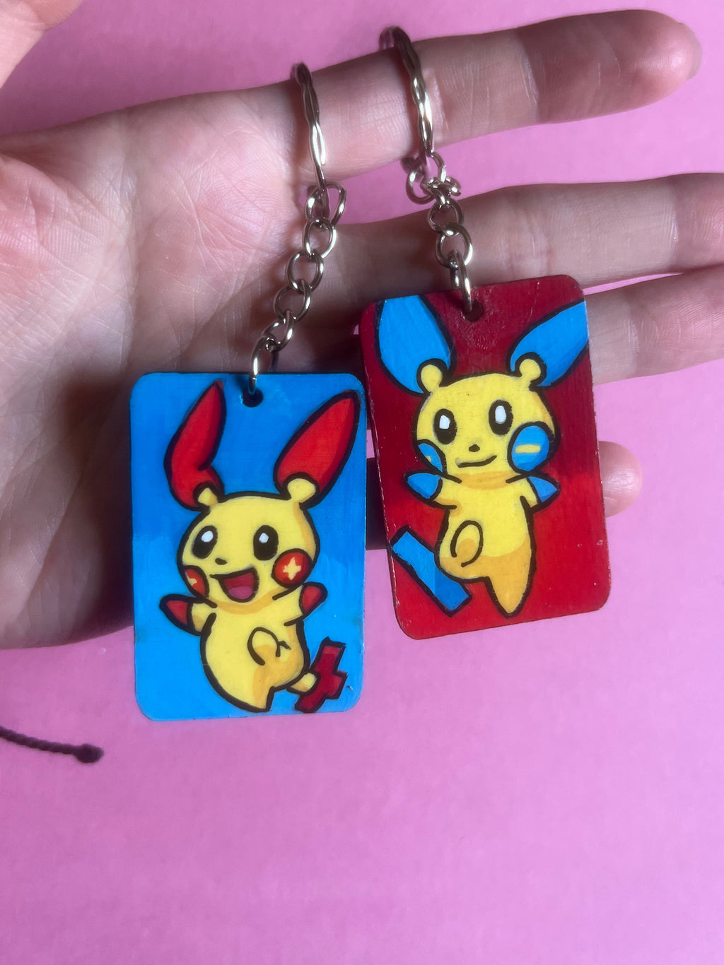 Plusle-Minun Keychain