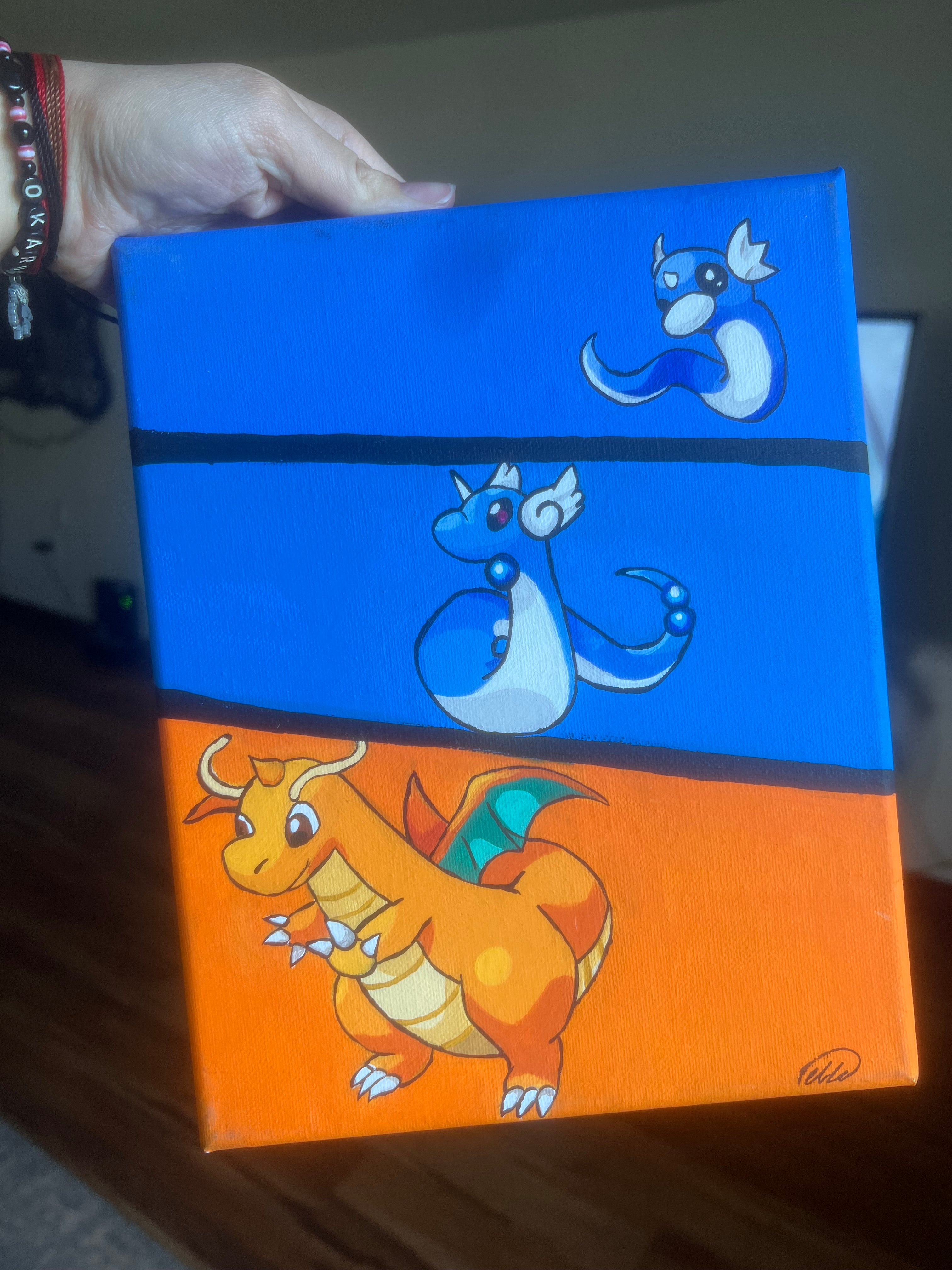 Dragonite Evolution Canvas Painting