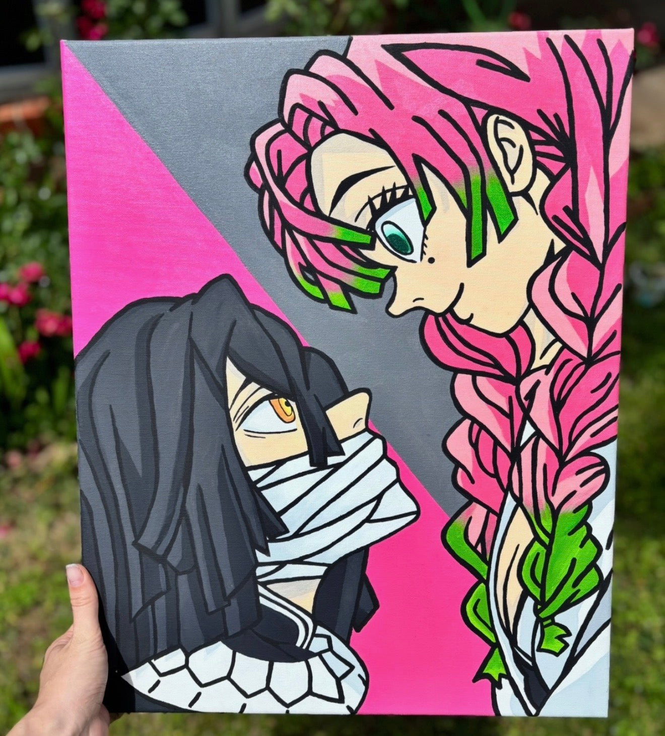 Mitsuri and Obanai Canvas Painting